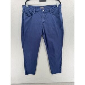 NYDJ Ami‎ Skinny Ankle Jeans Navy Blue Stretch Women Size 12 Chino Neutral Twill
